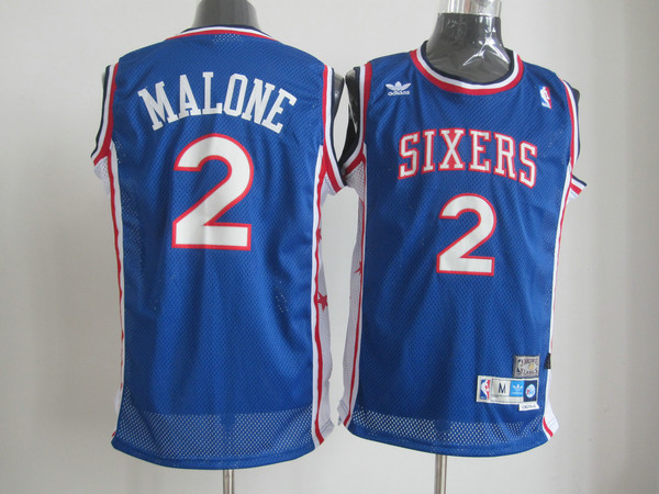  NBA Philadelphia 76ERS 2 Moses Malone Soul Throwback Swingman Blue Jersey